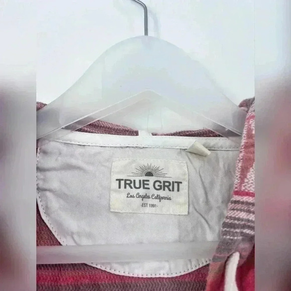 True Grit Aztec Cotton Beach Comfy Hooded Pullover Sweater Size M UNISEX - Picture 2 of 3